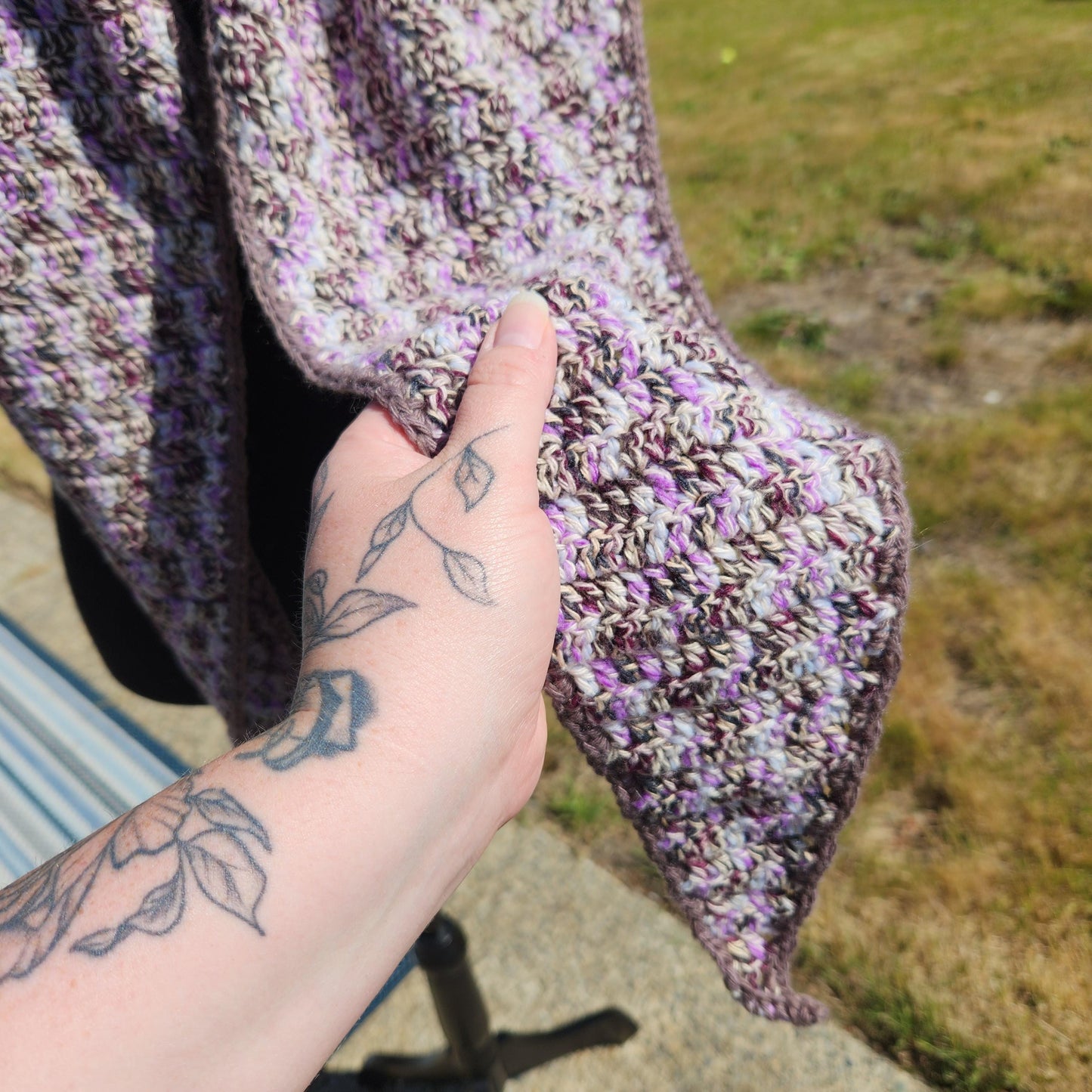 Crochet Purple Diamond Scarf