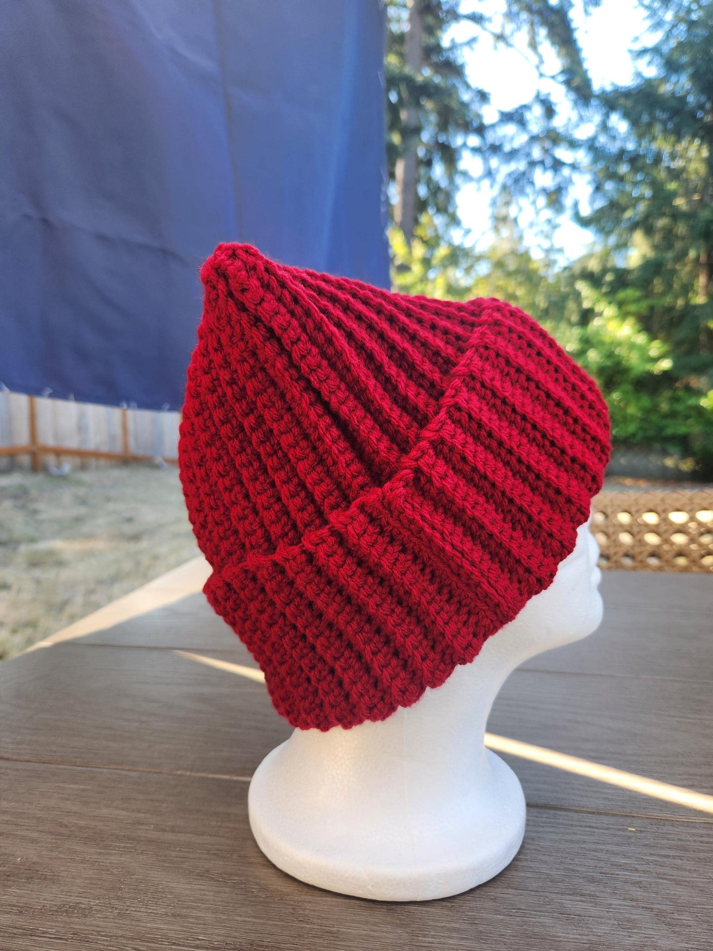 Crochet Ribbed Cat Ear Beanie