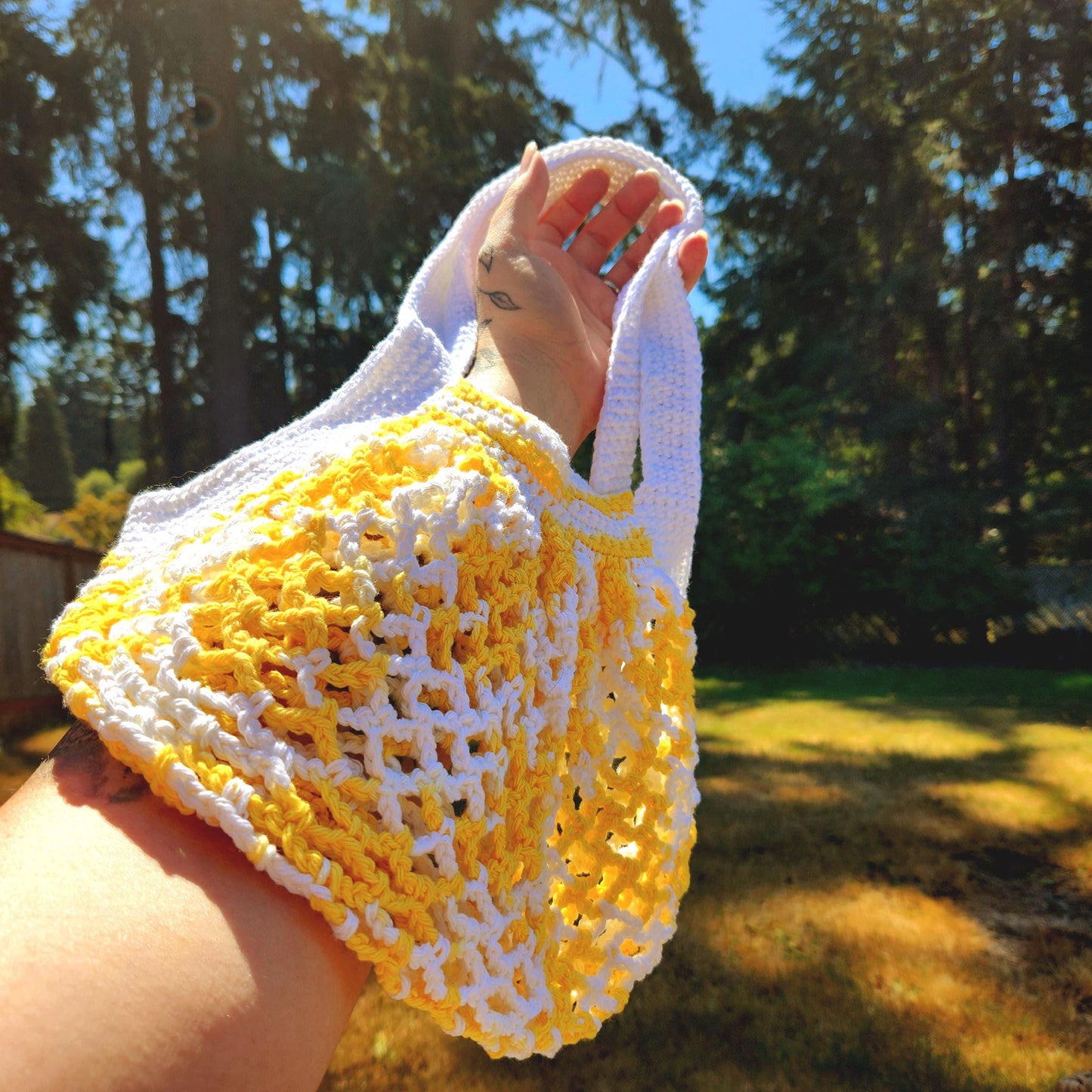 Crochet Mesh Market Bag - Washable, Reusable, and Sustainable