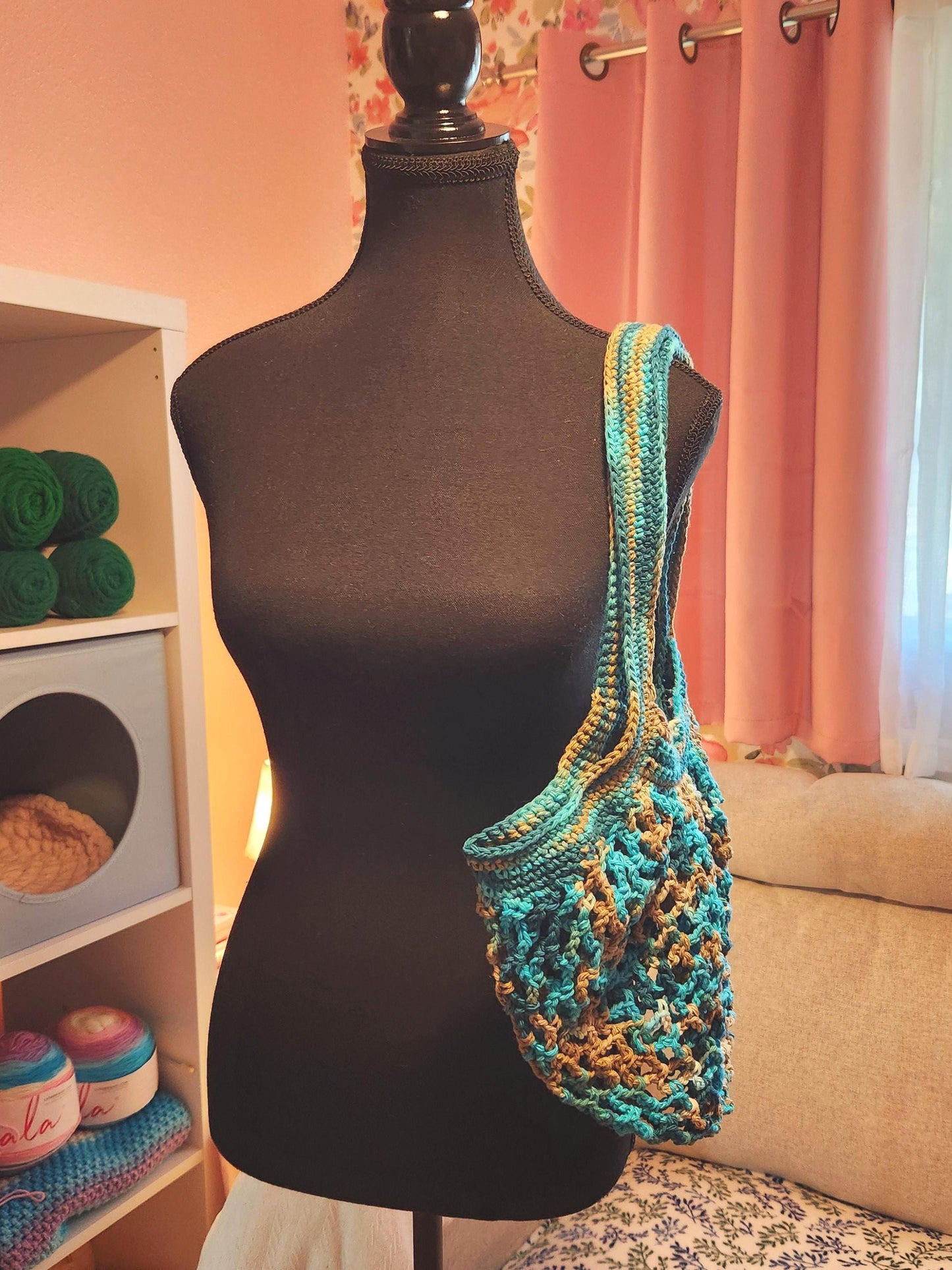Crochet Mesh Market Bag - Washable, Reusable, and Sustainable