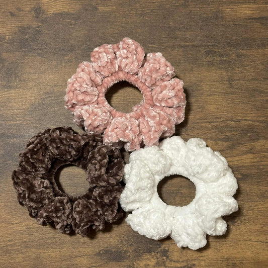 Crochet Velvet Hair Scrunchies