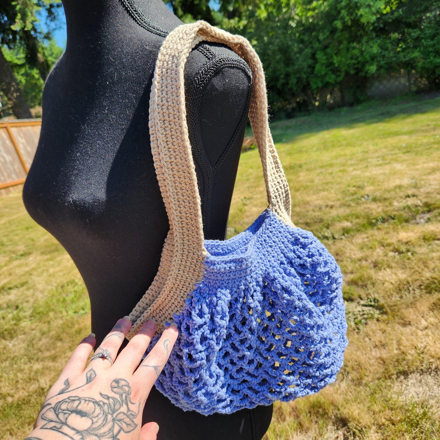 Crochet Mesh Market Bag - Washable, Reusable, and Sustainable