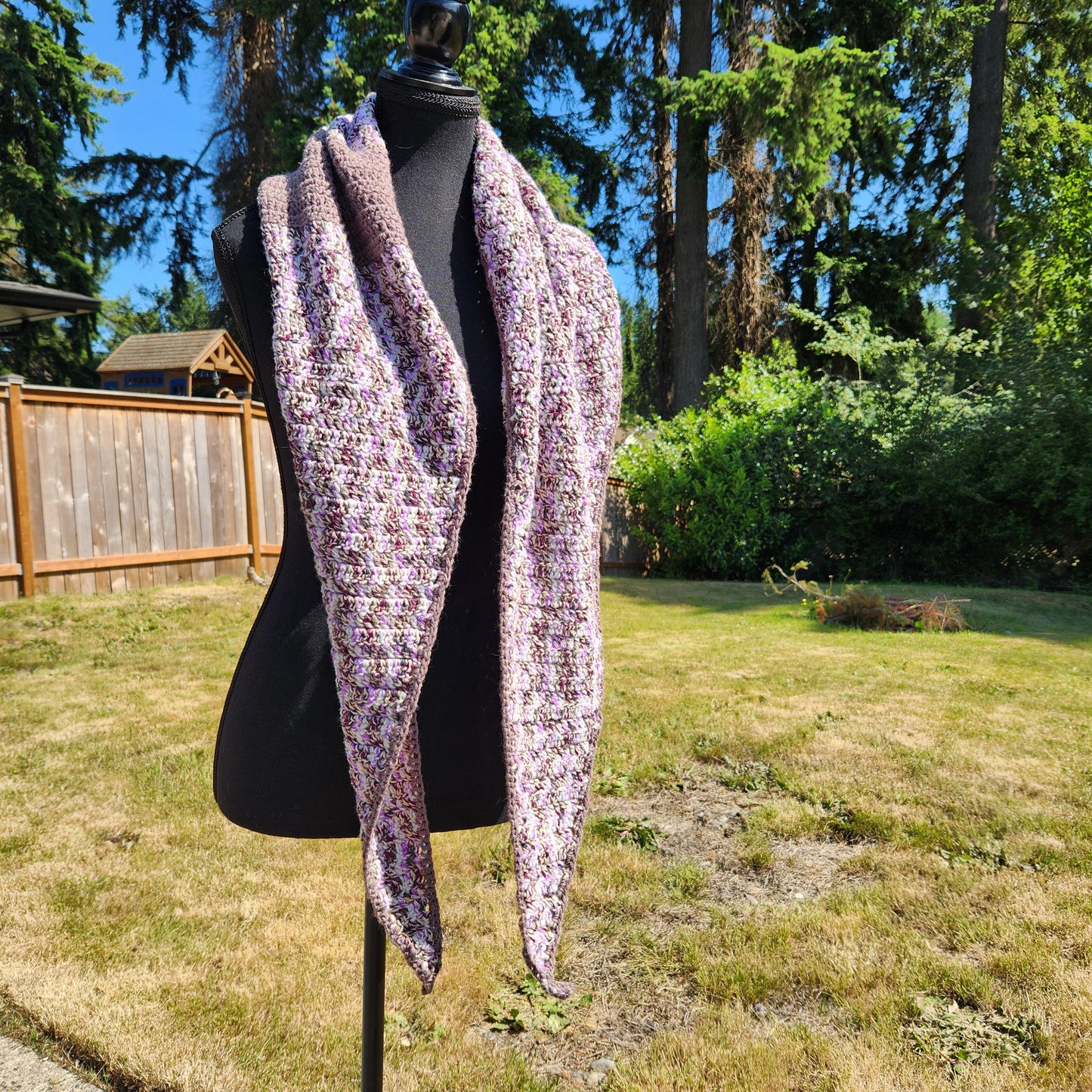 Crochet Purple Diamond Scarf