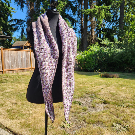 Crochet Purple Diamond Scarf