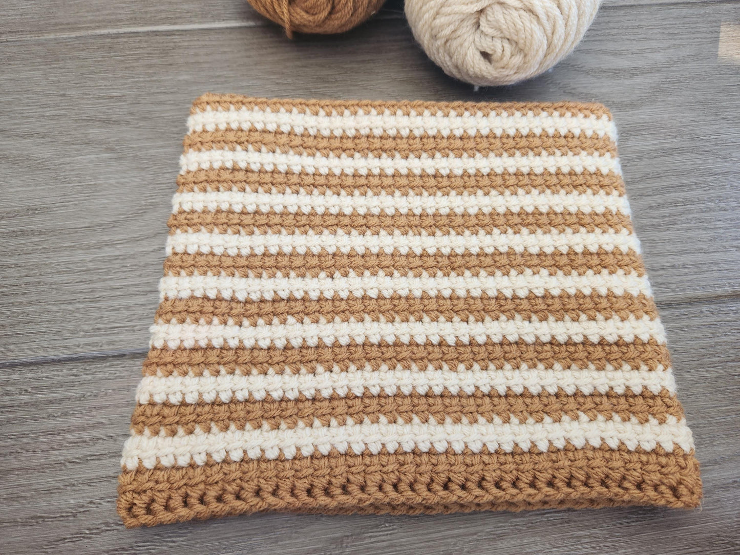 Coffeehouse Crochet Striped Cat Ear Beanie