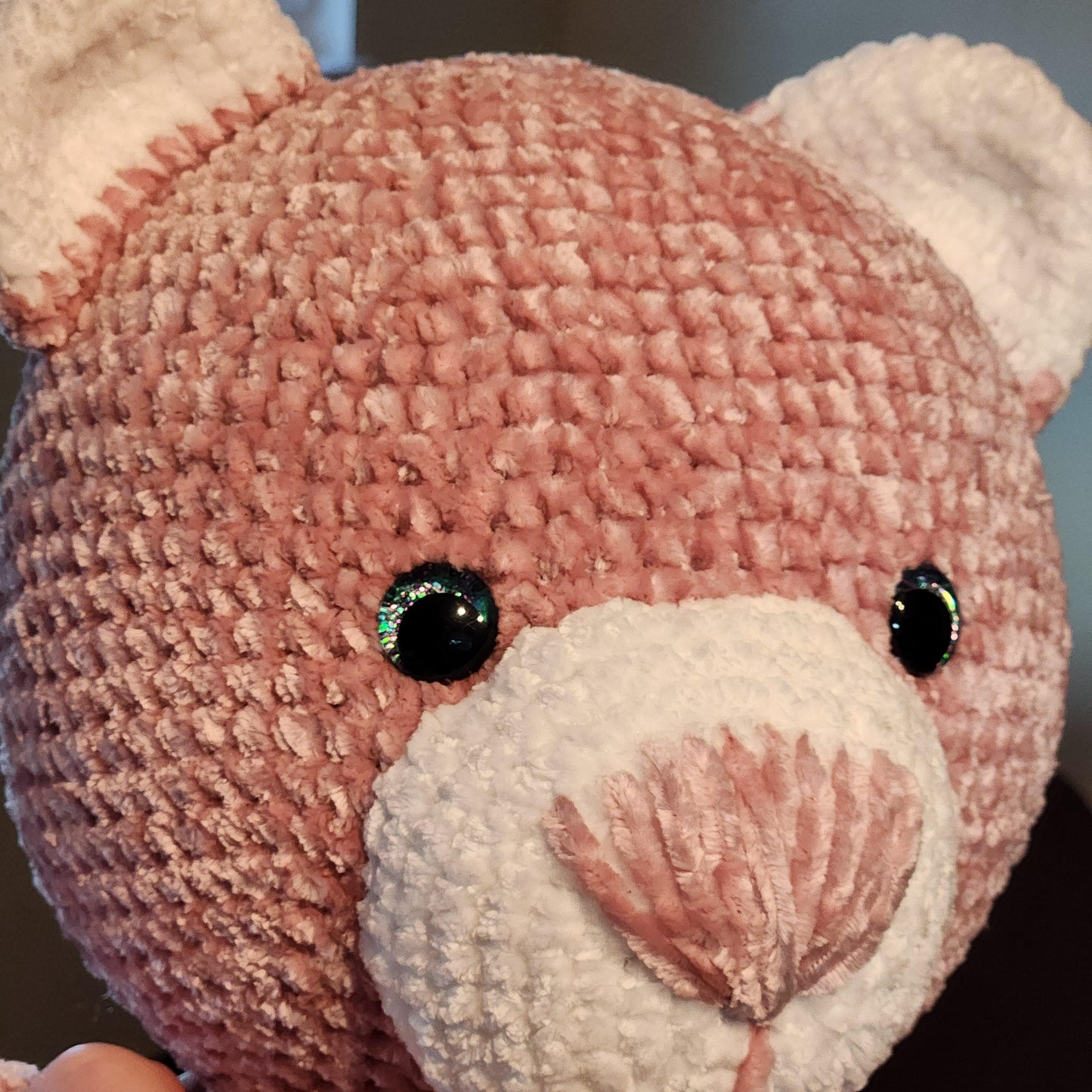 Velvet Crochet Stuffed Bear (Large)