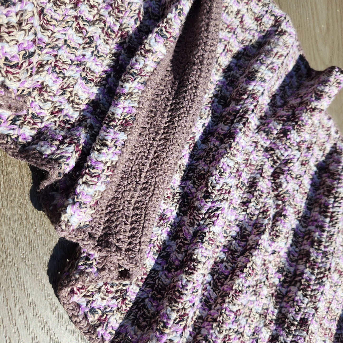 Crochet Purple Diamond Scarf