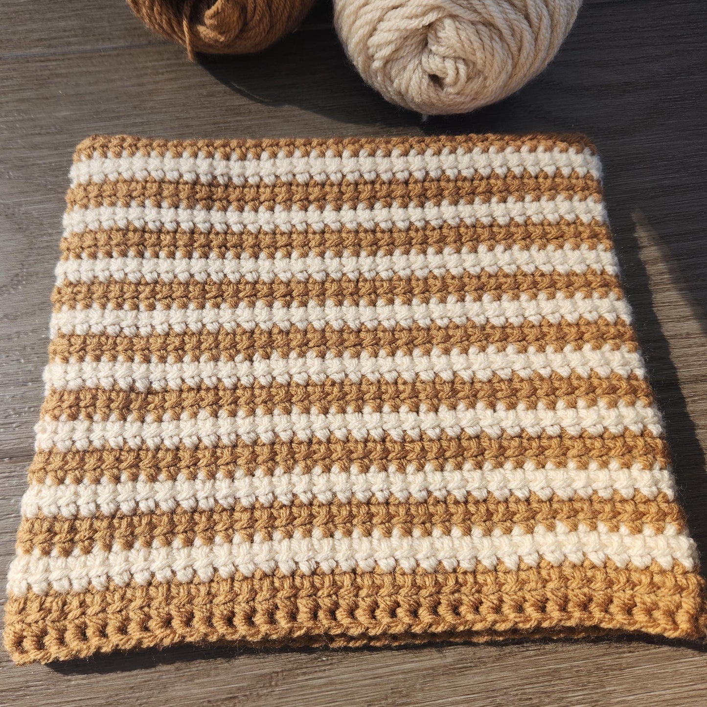 Coffeehouse Crochet Striped Cat Ear Beanie