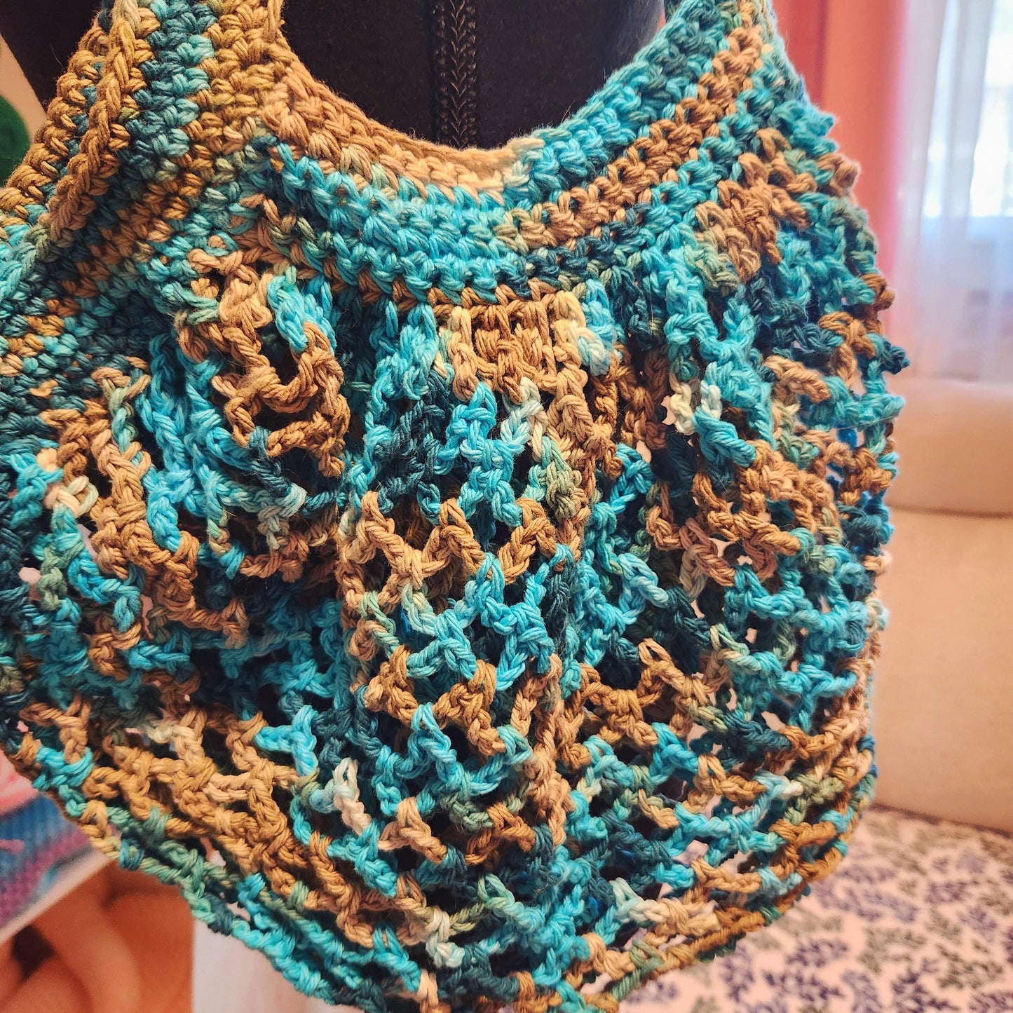 Crochet Mesh Market Bag - Washable, Reusable, and Sustainable