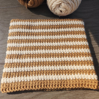 Coffeehouse Crochet Striped Cat Ear Beanie